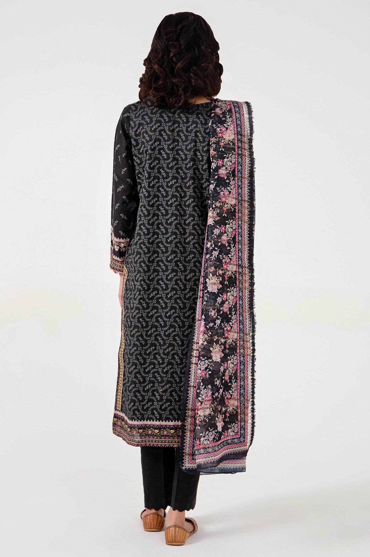 Stitched 3 Piece Embroidered Lawn with Zari Stripes Suit