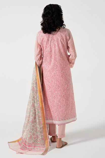 Stitched 3 Piece Embroidered Lawn with Sequins Zari Suit