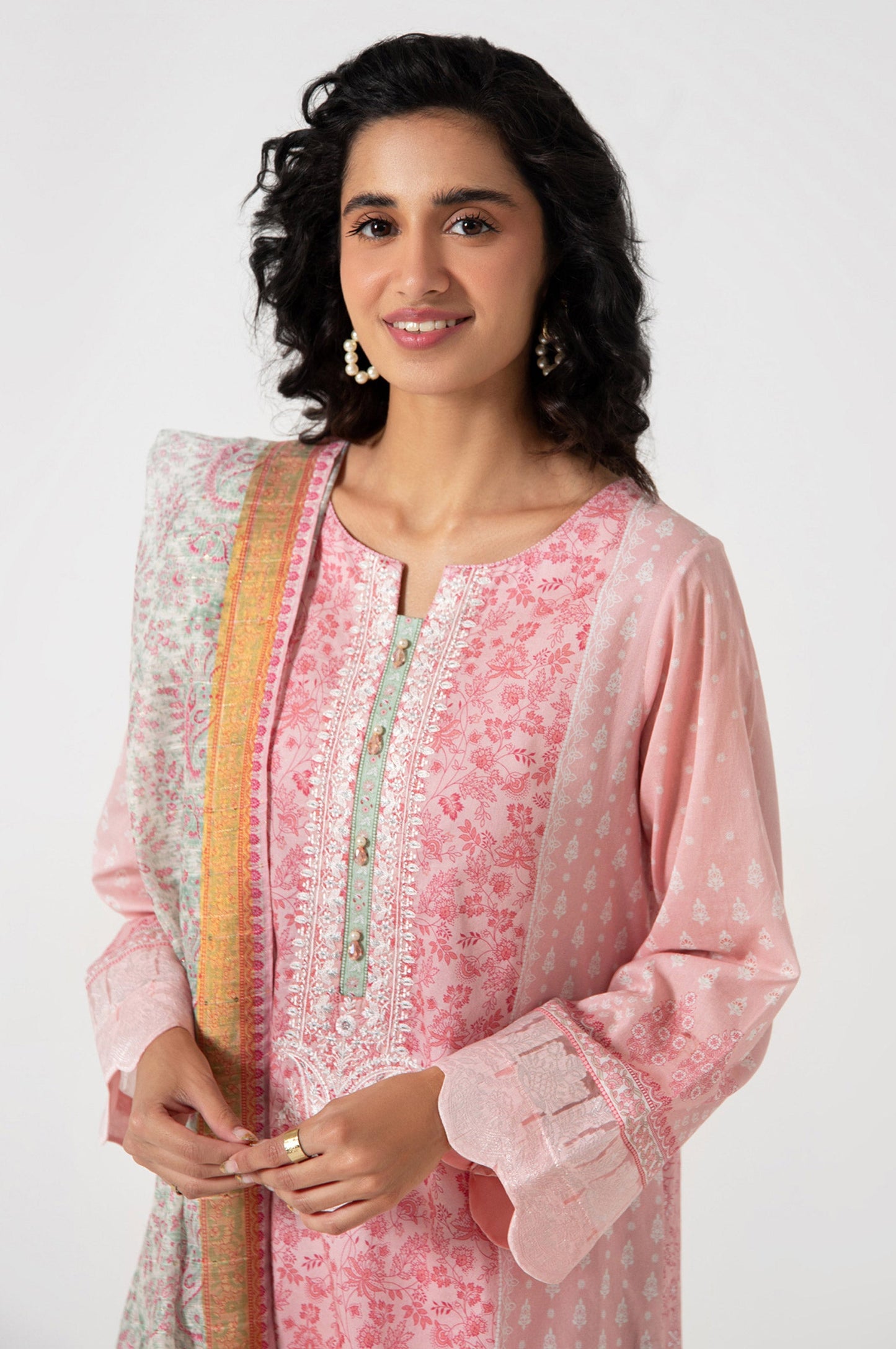 Unstitched 3 Piece Embroidered Lawn with Sequins Zari Suit