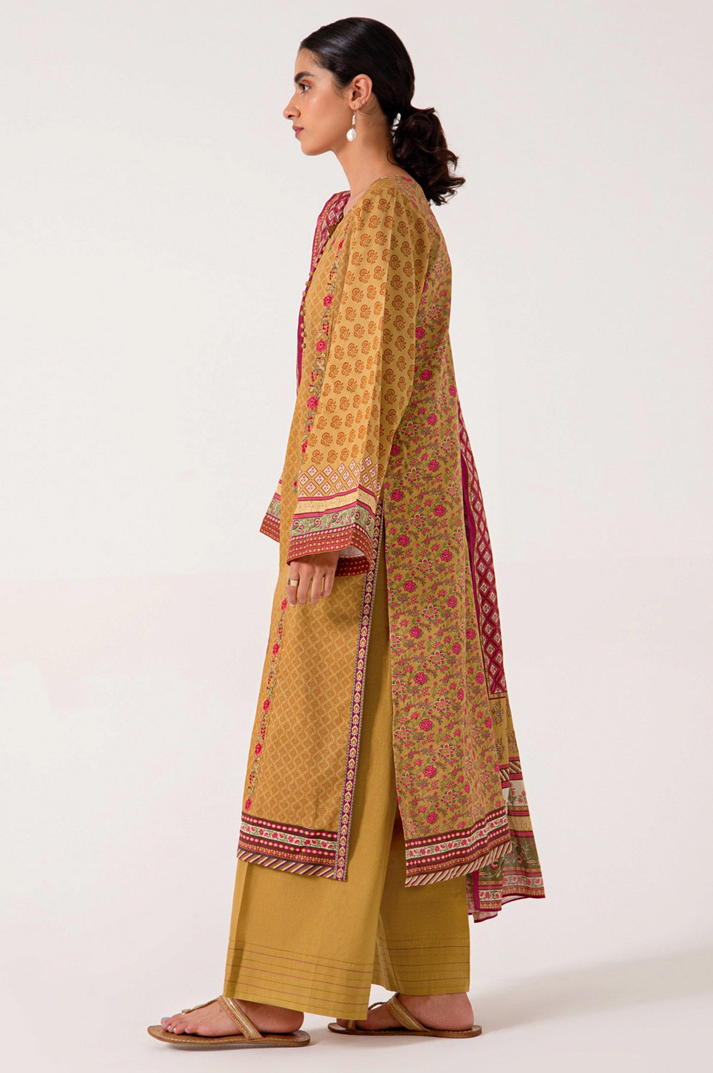 Stitched 3 Piece Embroidered Lawn with Cotton Net Suit