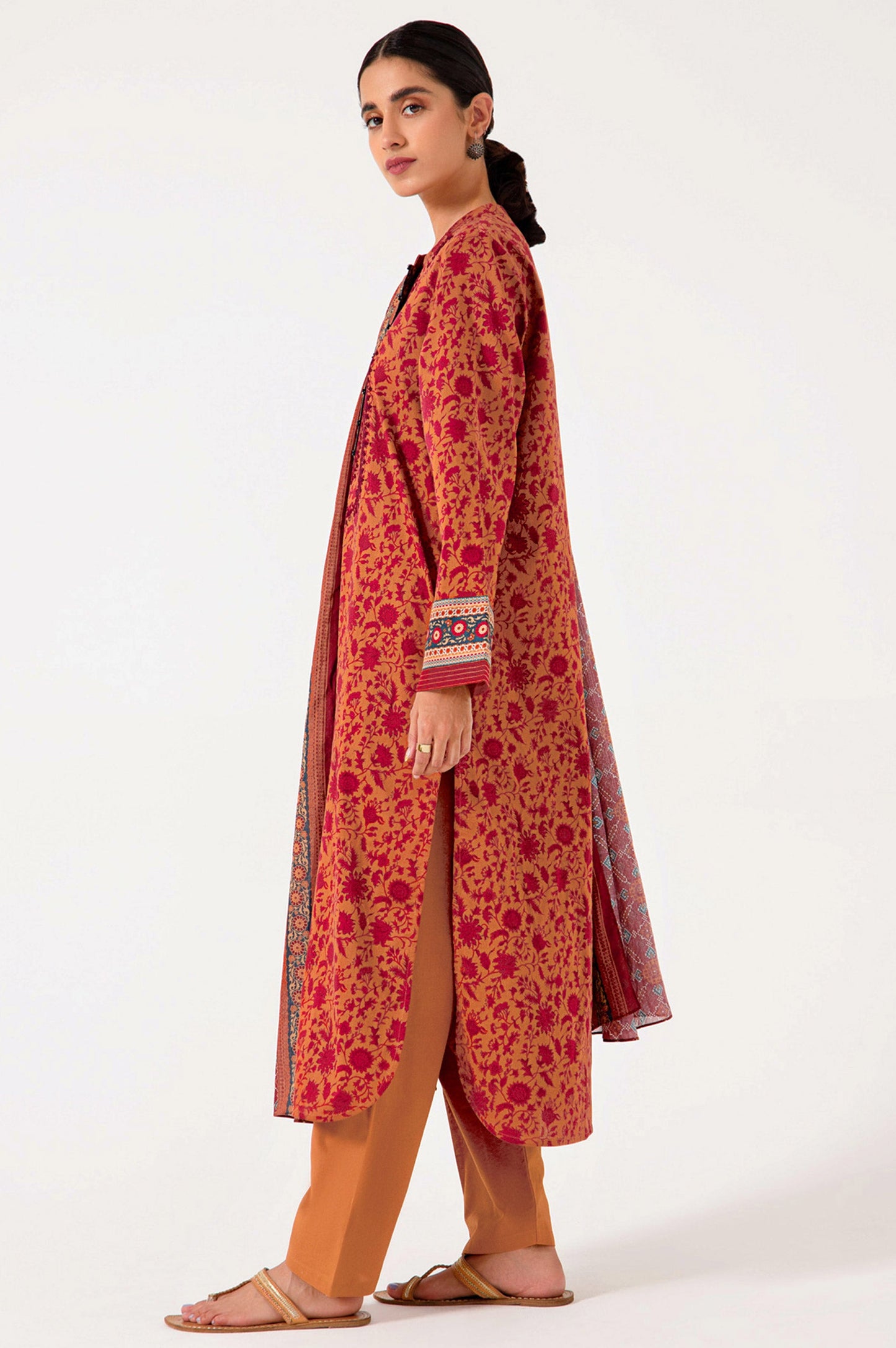 Stitched 3 Piece Embroidered Slub Lawn Suit