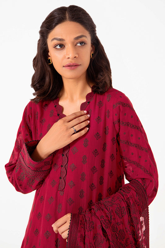 Unstitched 3 Piece Jacquard Suit