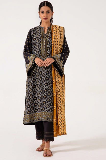 Unstitched 3 Piece Jacquard Suit