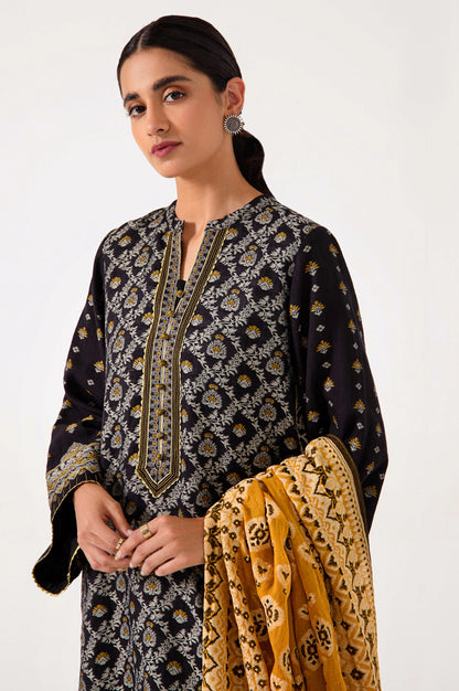 Unstitched 3 Piece Jacquard Suit