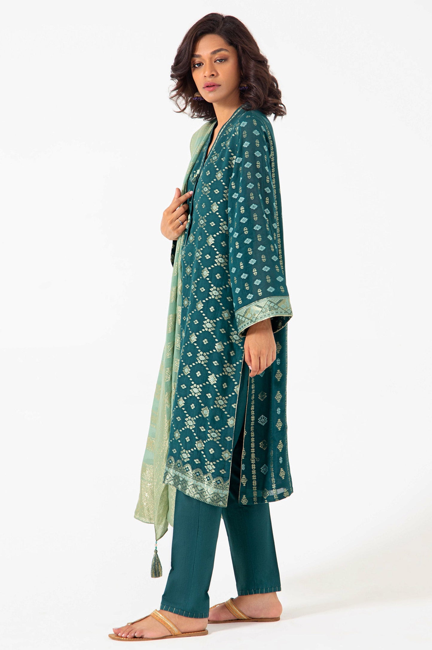 Stitched 3 Piece Dyed Jacquard Suit