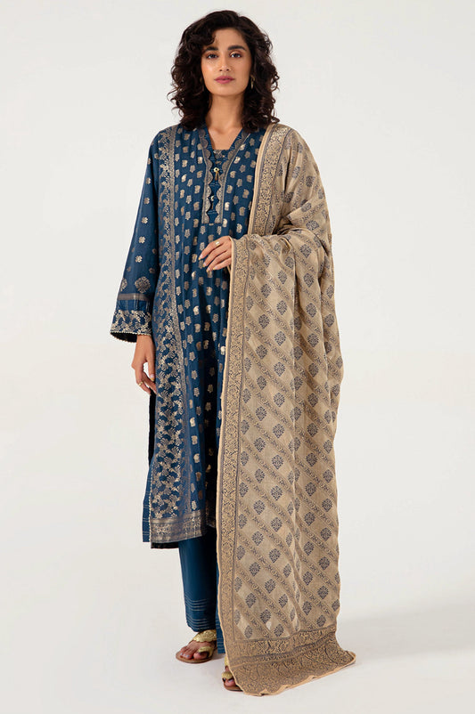 Unstitched 3 Piece Jacquard Suit
