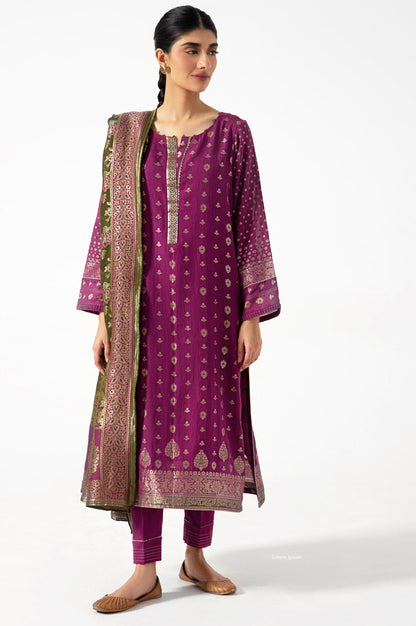 Stitched 3 Piece Dyed Jacquard Suit