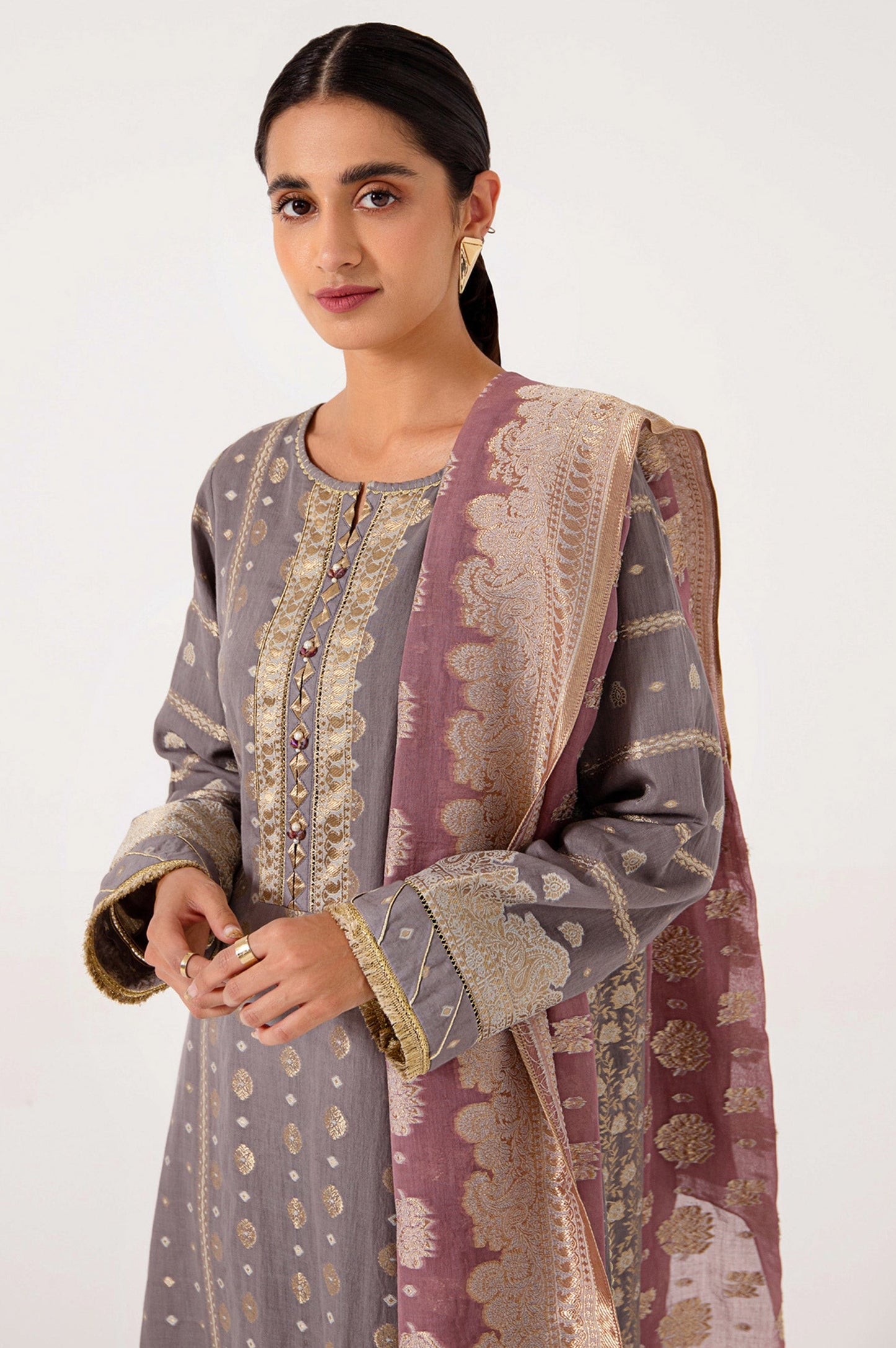 Unstitched 3 Piece Jacquard Suit