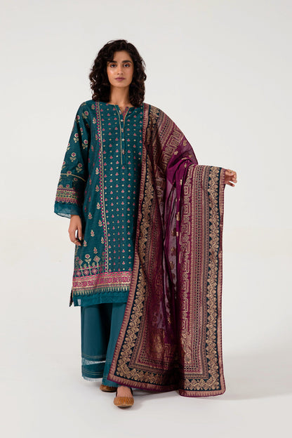 Unstitched 3 Piece Yarn Dyed Jacquard Suit