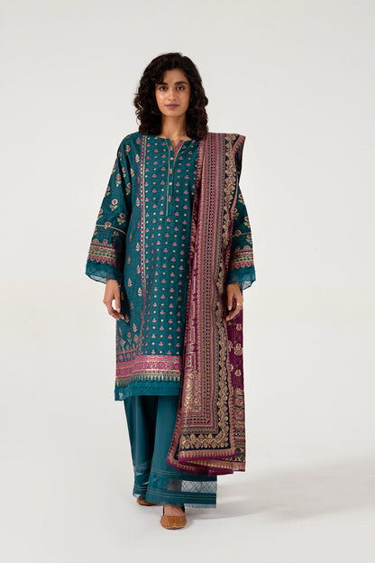 Unstitched 3 Piece Yarn Dyed Jacquard Suit