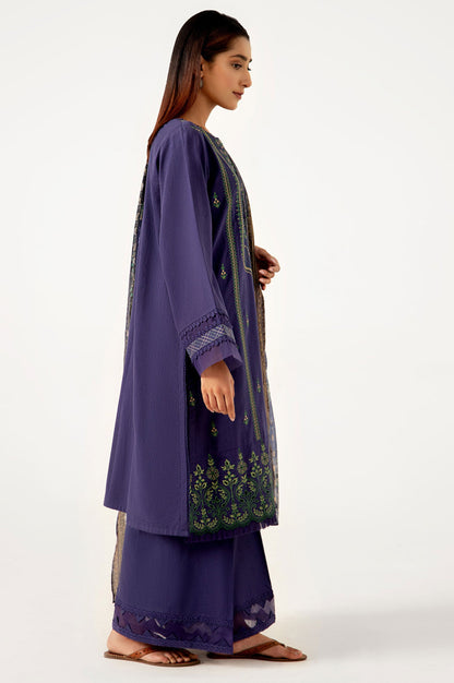 Unstitched 3 Piece Embroidered Doria Lawn Shirt with & Zari Jacquard Dupatta
