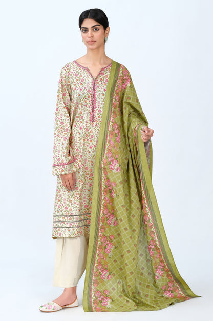 Stitched 3 Piece Printed Cambric Suit