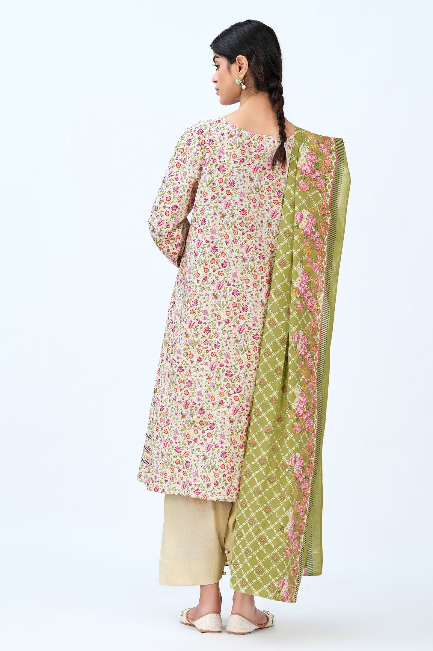 Stitched 3 Piece Printed Cambric Suit