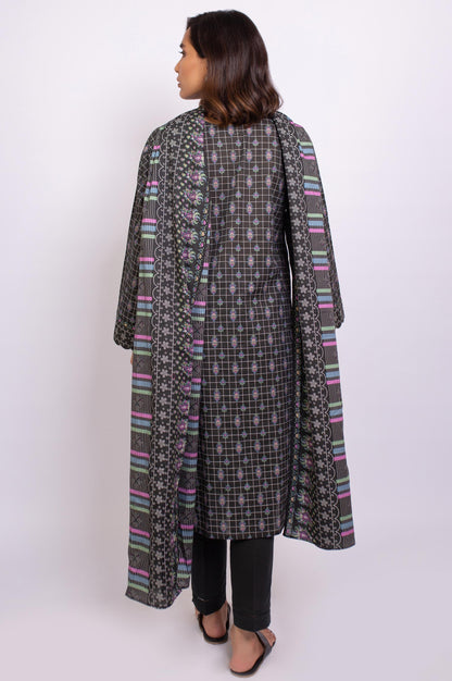 Stitched 3 Piece Embroidered Khaddar Suit