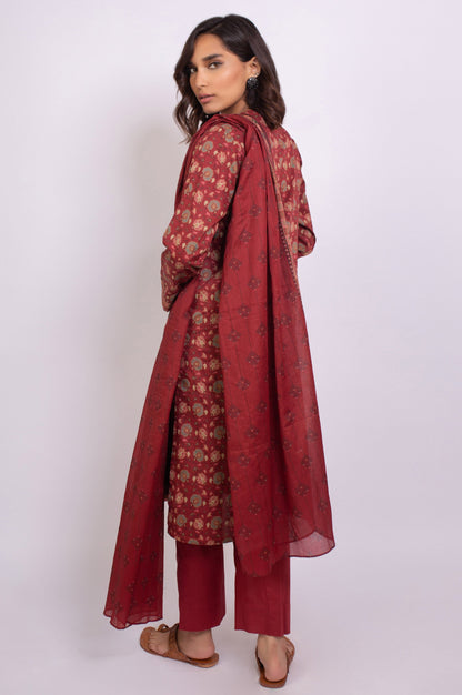 Stitched 3 Piece Printed Khaddar Suit