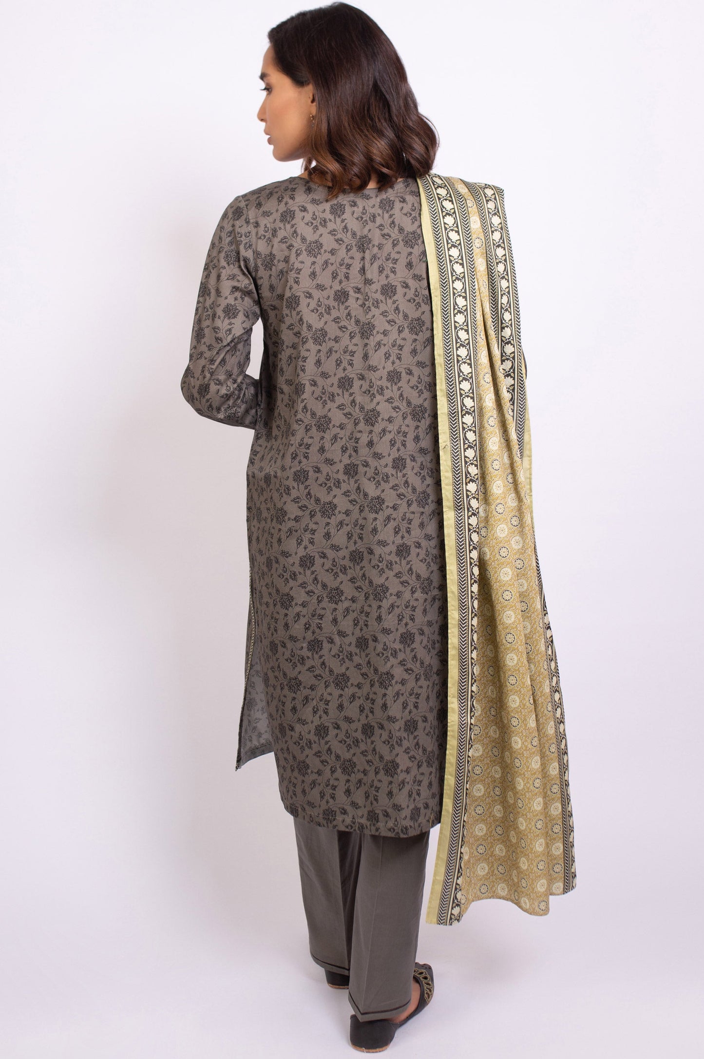 Stitched 3 Piece Embroidered Cottel Suit
