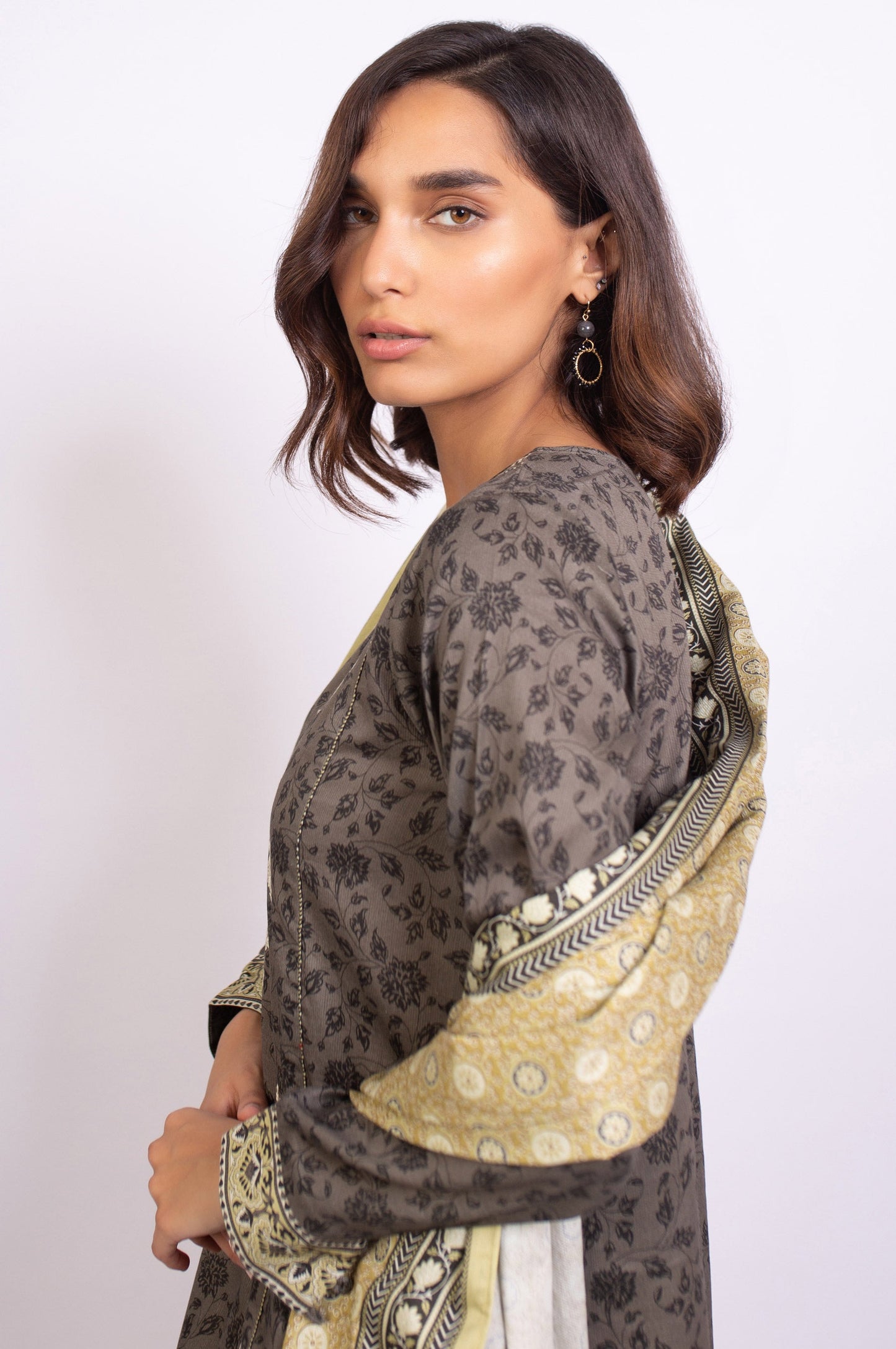 Stitched 3 Piece Embroidered Cottel Suit