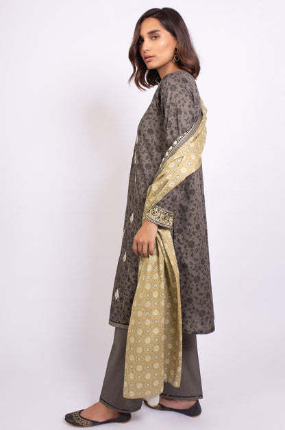 Stitched 3 Piece Embroidered Cottel Suit