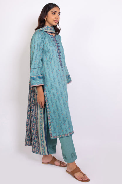 Stitched 3 Piece Embroidered Cottel Suit