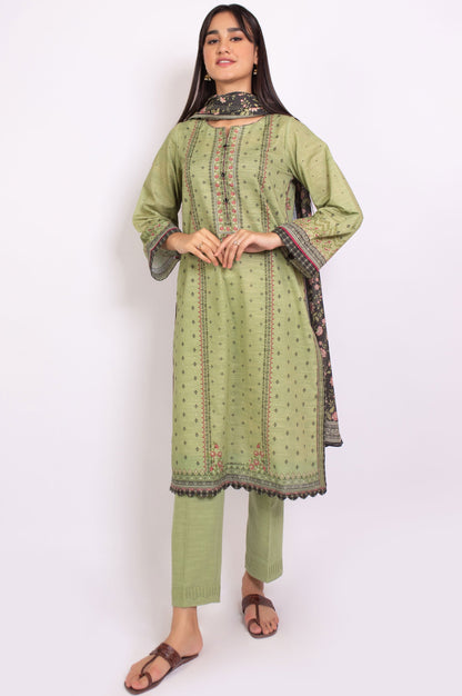 Stitched 3 Piece Printed Cottel Suit