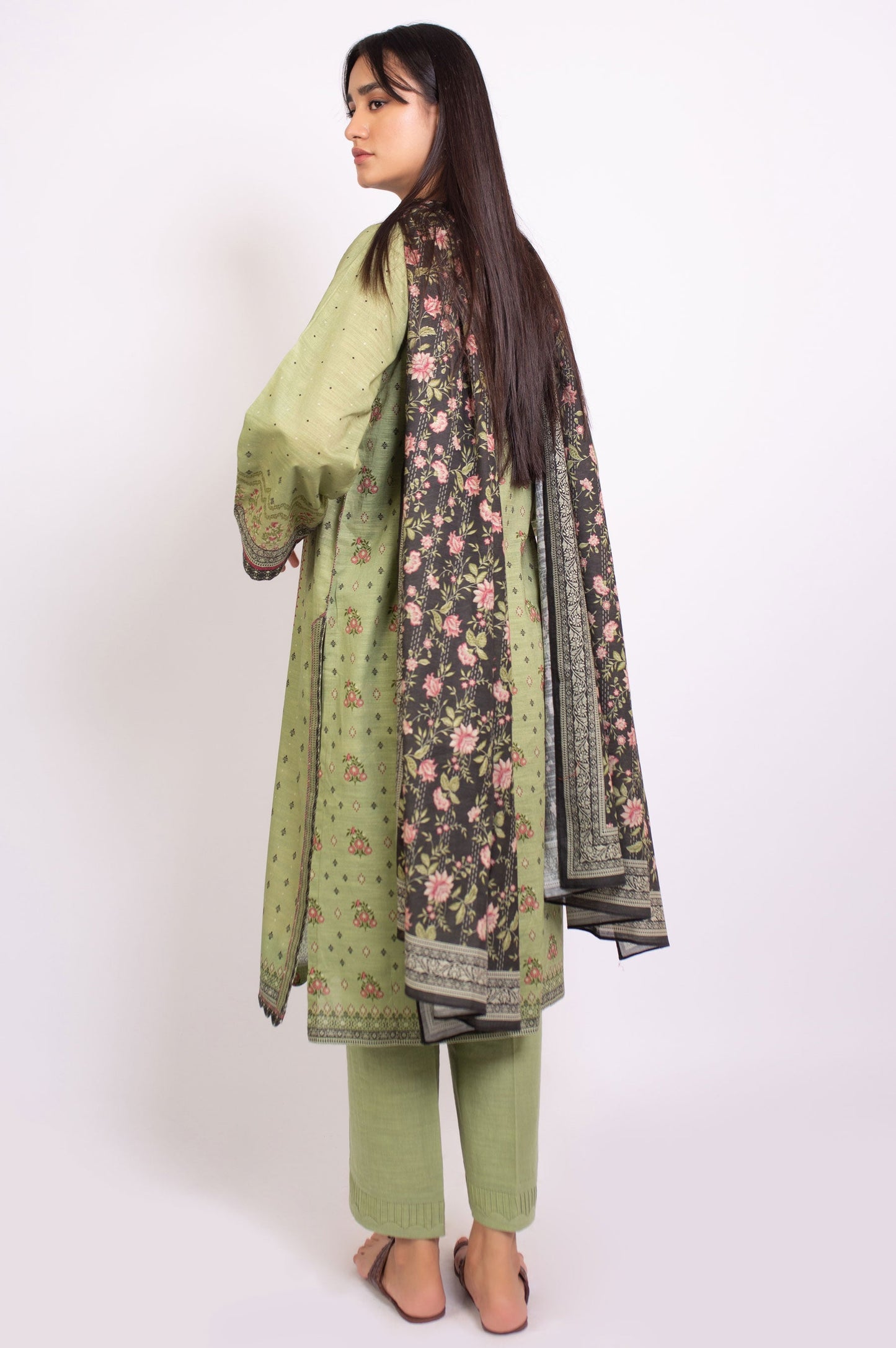 Stitched 3 Piece Printed Cottel Suit