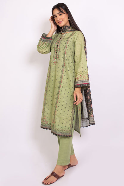 Stitched 3 Piece Printed Cottel Suit