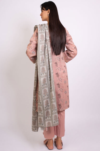 Stitched 3 Piece Embroidered Karandi Suit