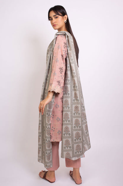 Stitched 3 Piece Embroidered Karandi Suit