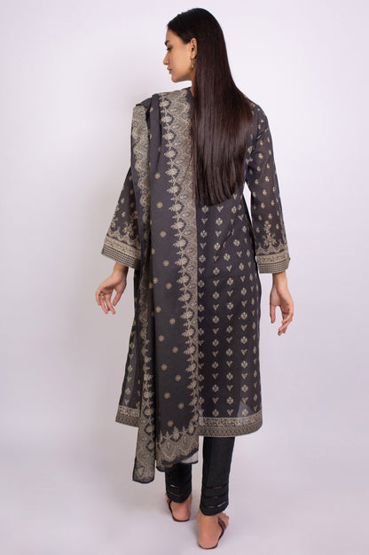 Stitched 3 Piece Printed Karandi Suit
