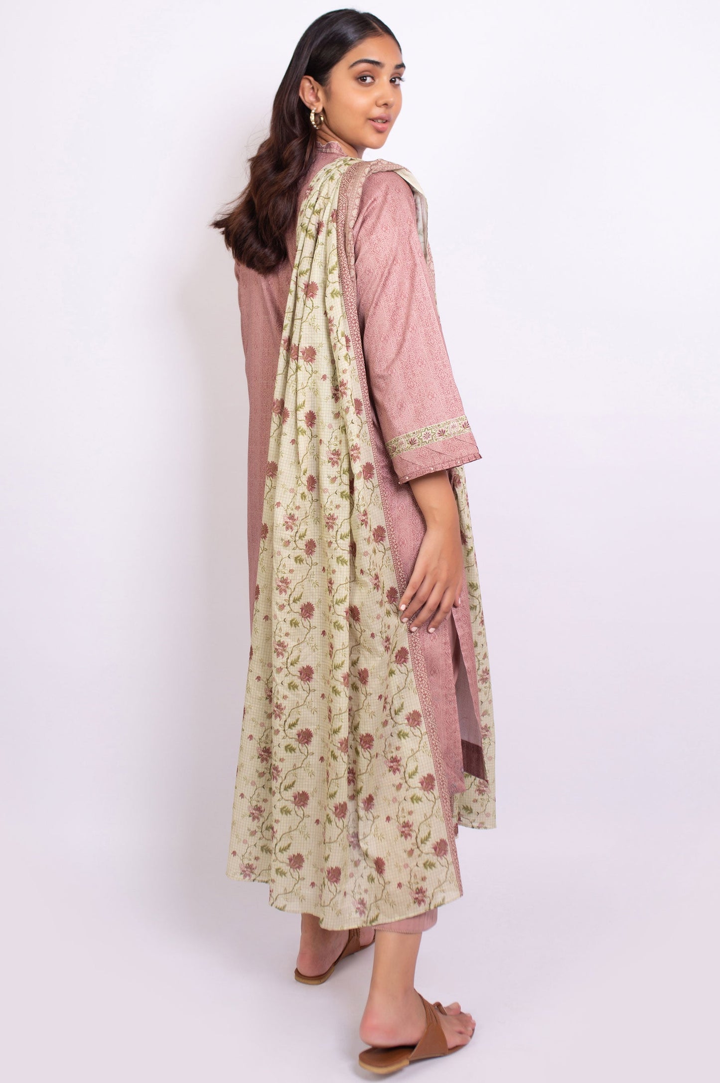 Unstitched 3 Piece Embroidered Doria Linen Viscose Suit