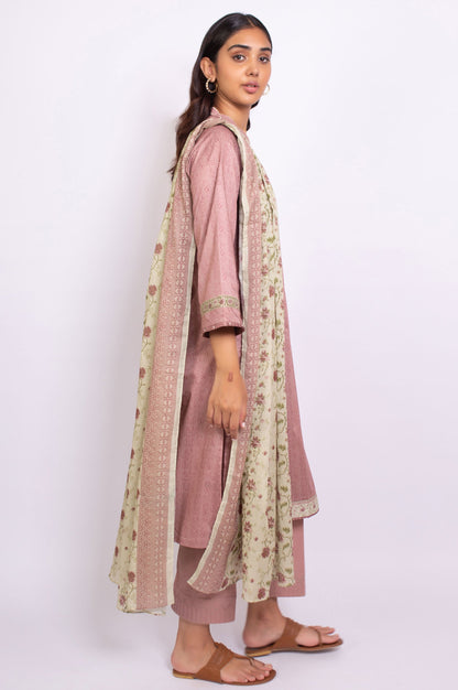 Unstitched 3 Piece Embroidered Doria Linen Viscose Suit
