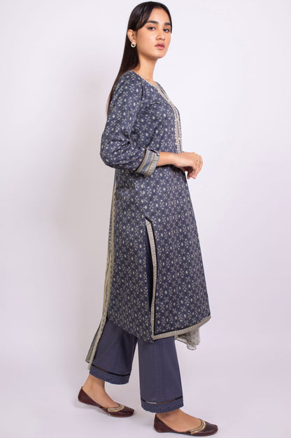 Stitched 3 Piece Embroidered Linen Viscose Suit