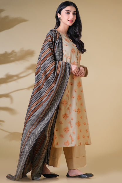 Unstitched 3 Piece Dyed Jacquard Suit