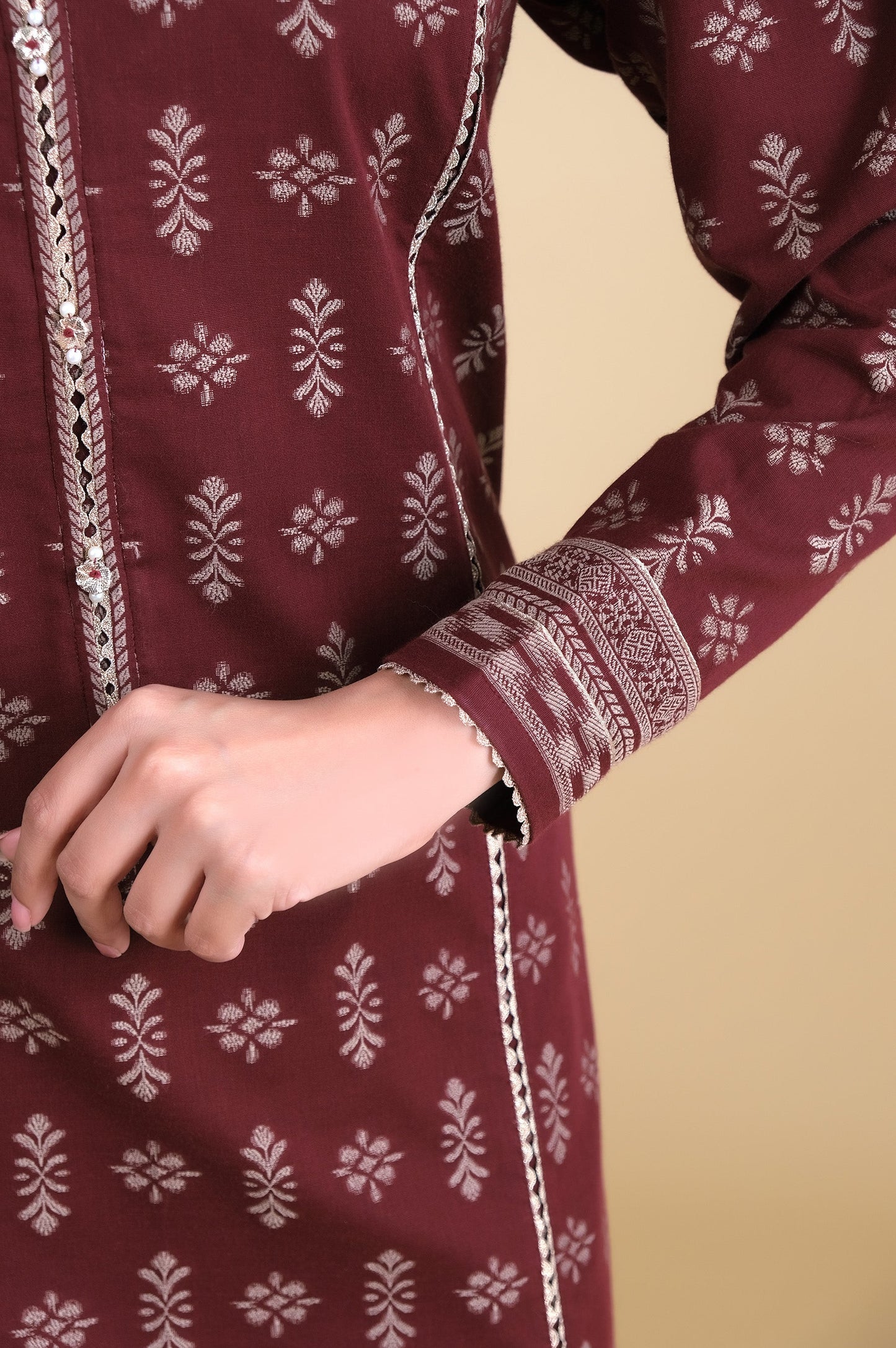 Unstitched 3 Piece Dyed Jacquard Suit