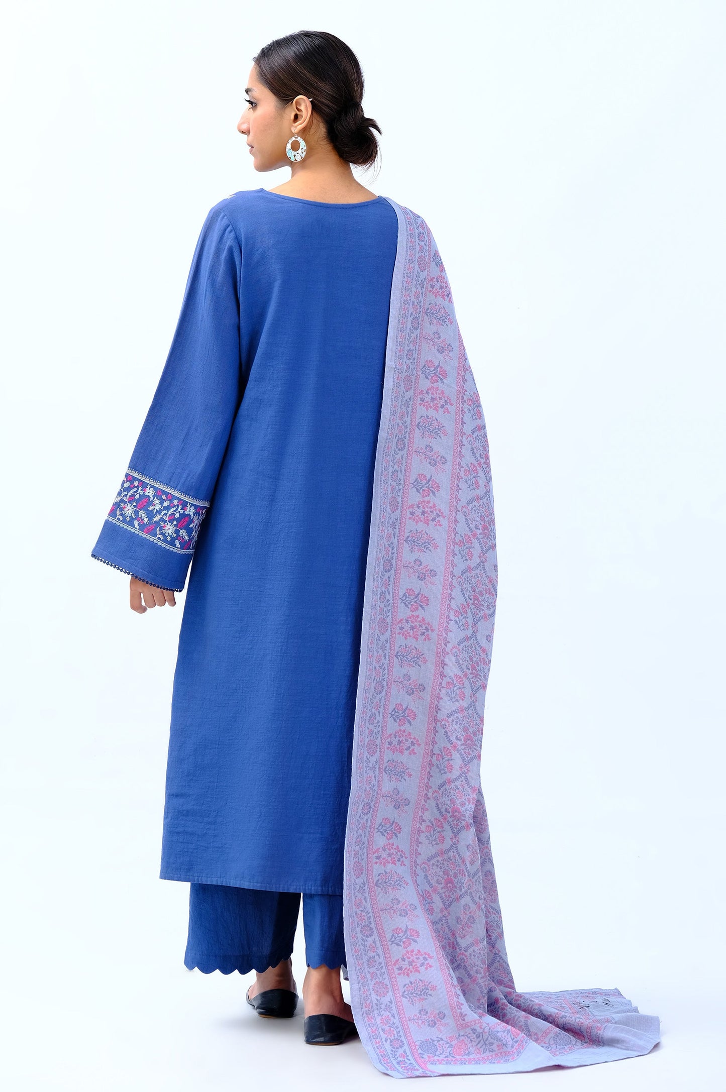 Stitched 3 Piece Embroidered Khaddar with Yarn Dyed Shawl