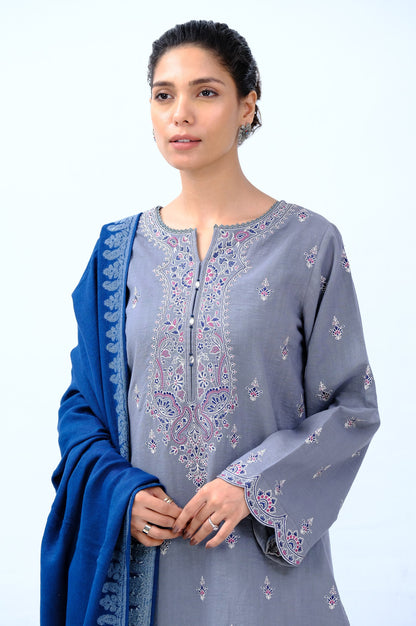 Stitched 2 Piece Embroidered Khaddar Suit