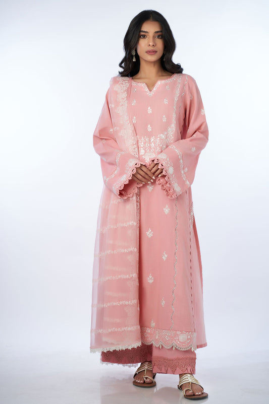 Unstitched 3 Piece Embroidered Karandi Suit