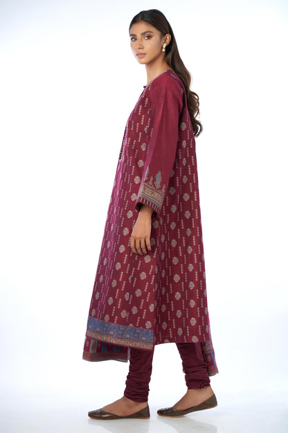 Unstitched 3 Piece Embroidered Jacquard Suit with Yarn Dyed Shawl