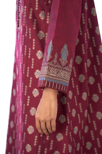 Unstitched 3 Piece Embroidered Jacquard Suit with Yarn Dyed Shawl