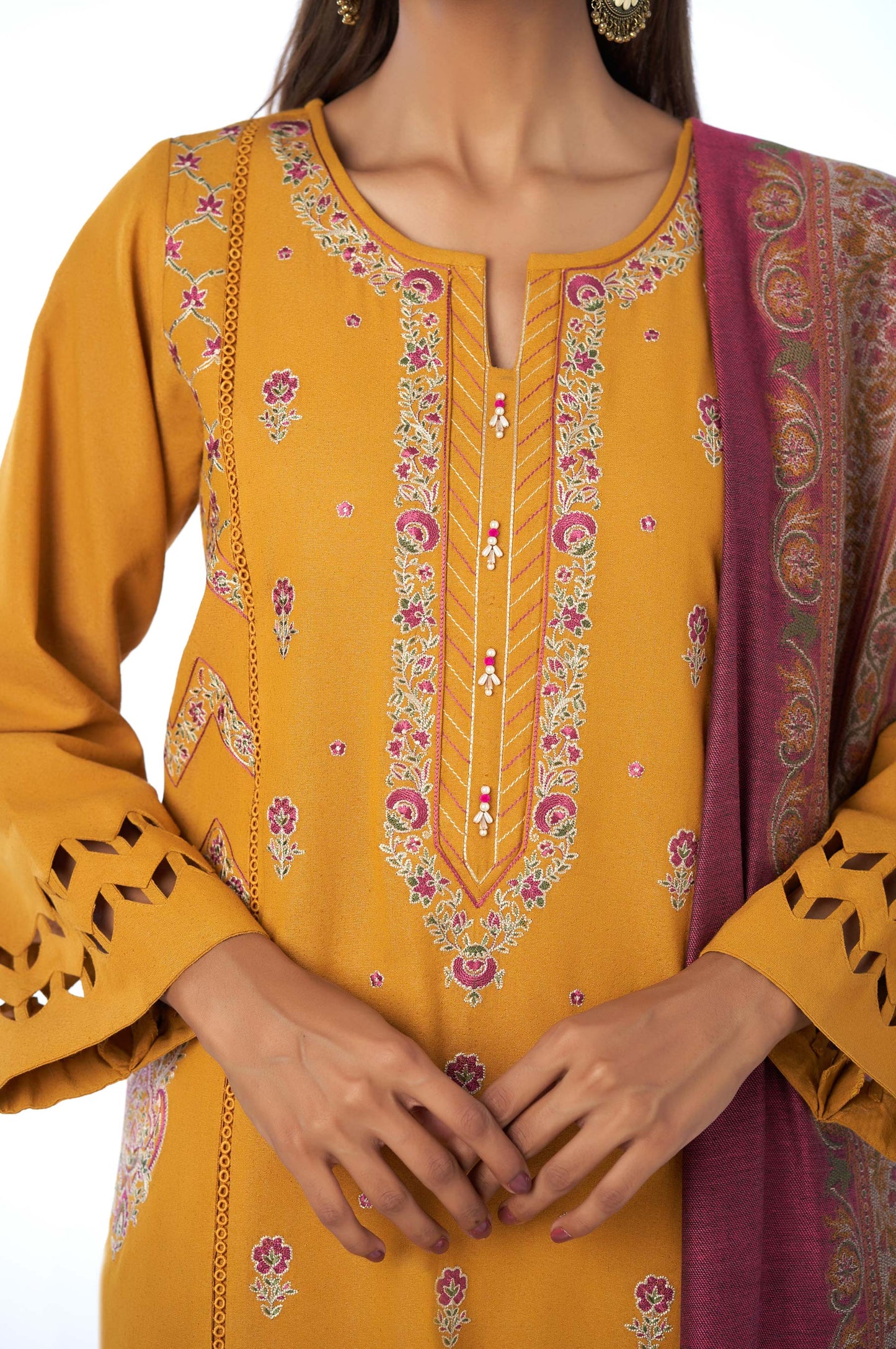 Stitched 3 Pieces Karandi Suit