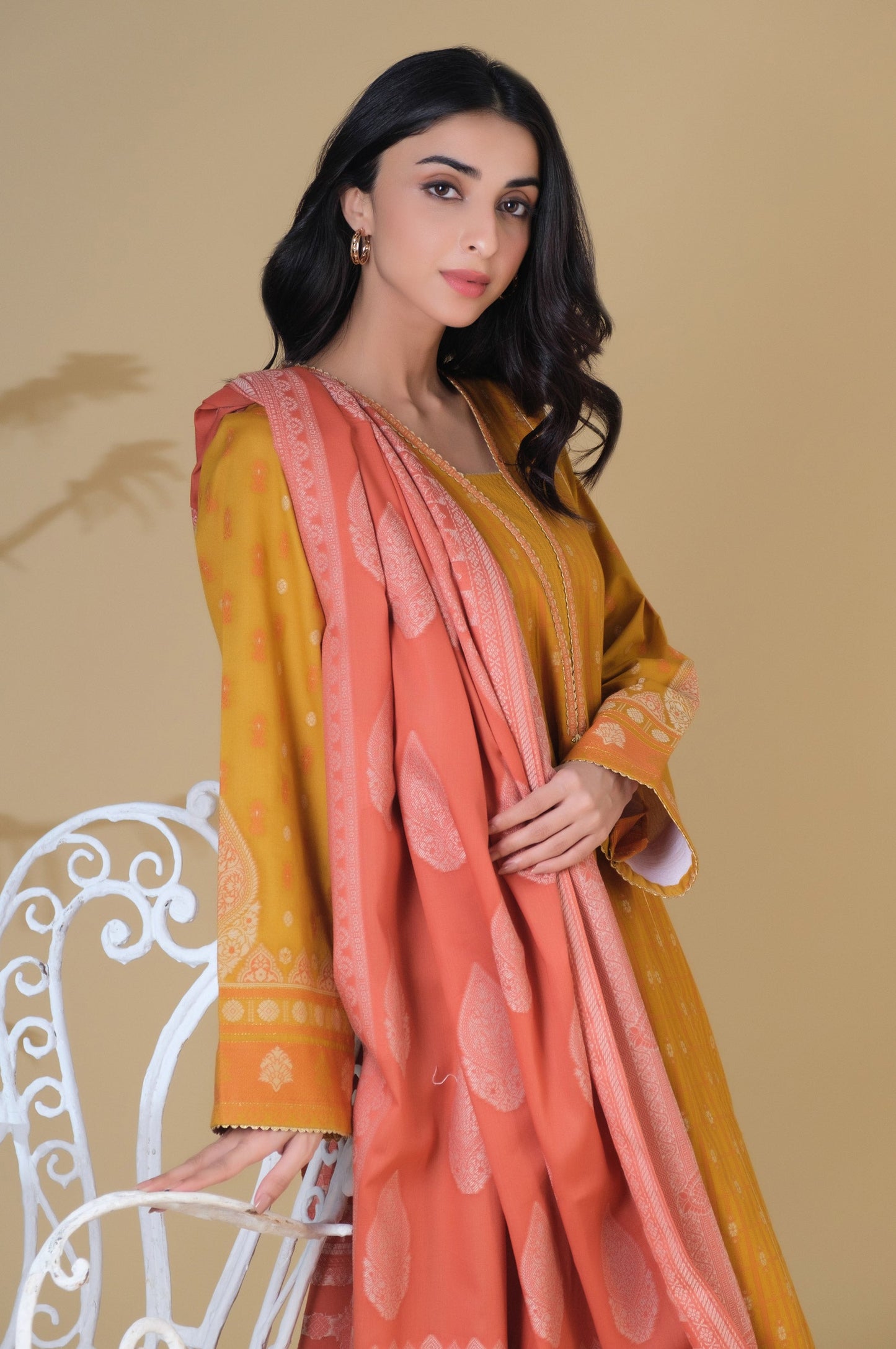 Stitched 3 Pieces Dyed Jacquard Suit