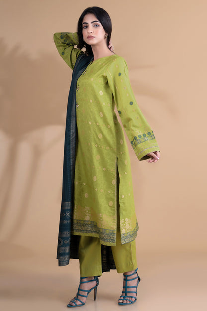 Stitched 3 Pieces Dyed Jacquard Suit