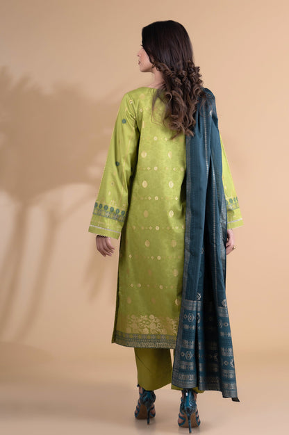 Stitched 3 Pieces Dyed Jacquard Suit