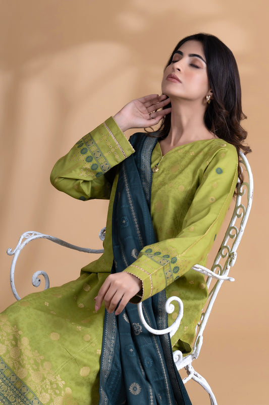 Stitched 3 Pieces Dyed Jacquard Suit