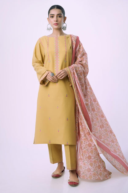 Stitched 3 Piece Embroidered Cambric Suit