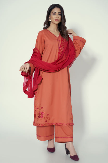 Unstitched 3 Piece Embroidered Cambric Suit