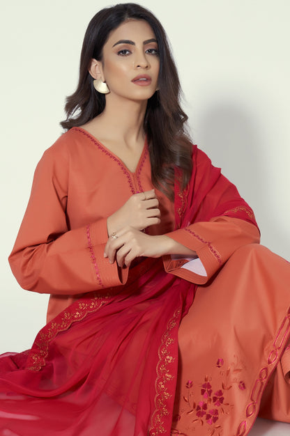 Unstitched 3 Piece Embroidered Cambric Suit
