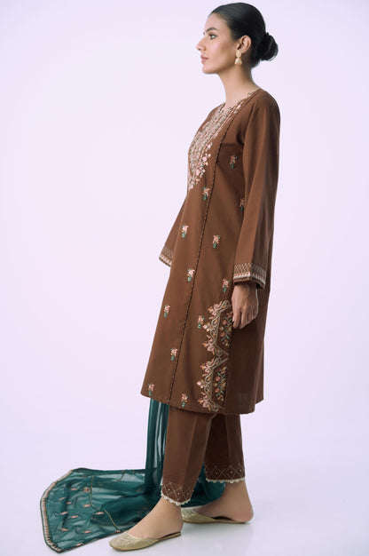 Unstitched 3 Piece Embroidered Cambric Suit