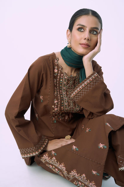 Unstitched 3 Piece Embroidered Cambric Suit