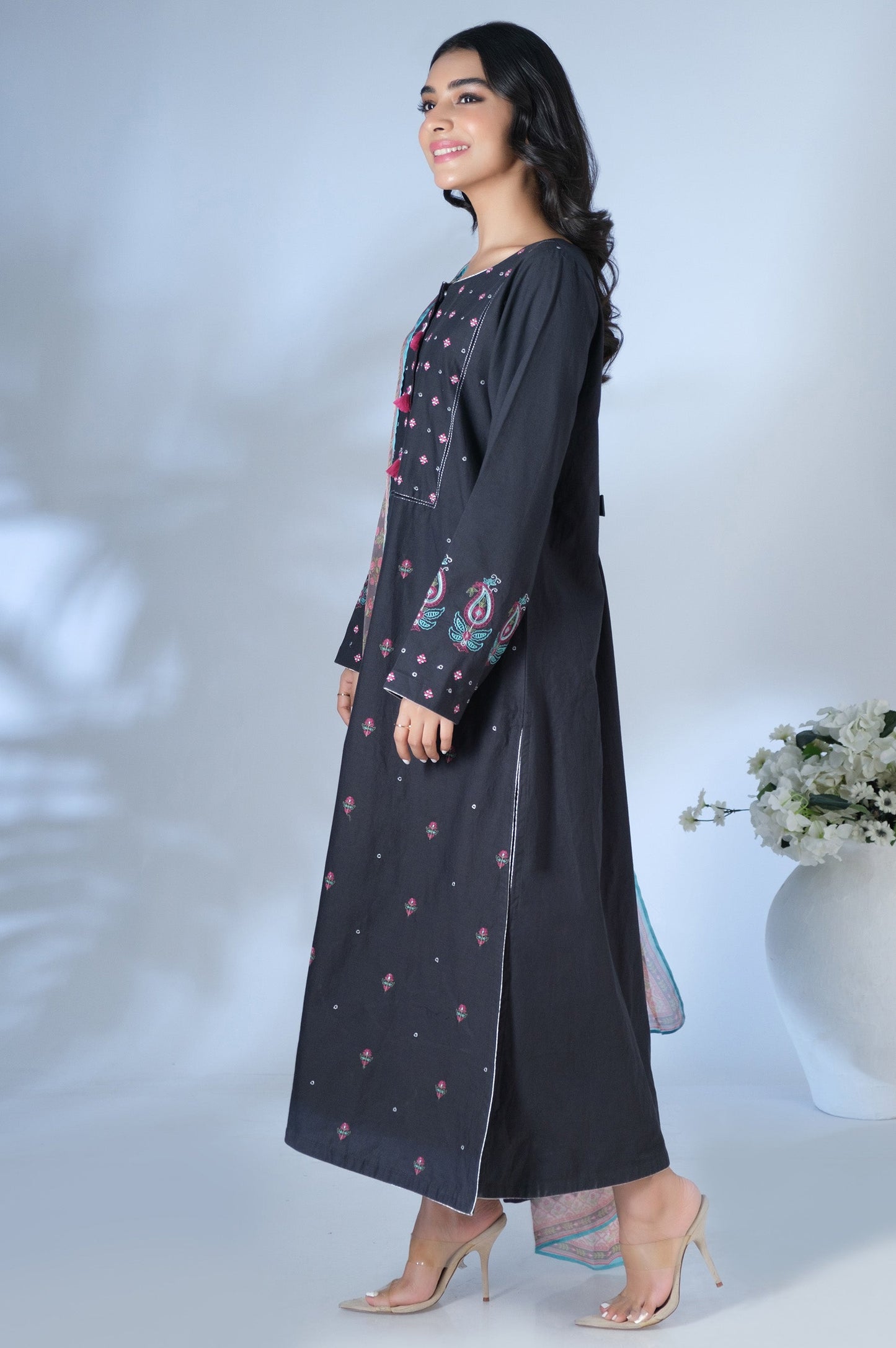 Unstitched 3 Piece Embroidered Cambric Suit